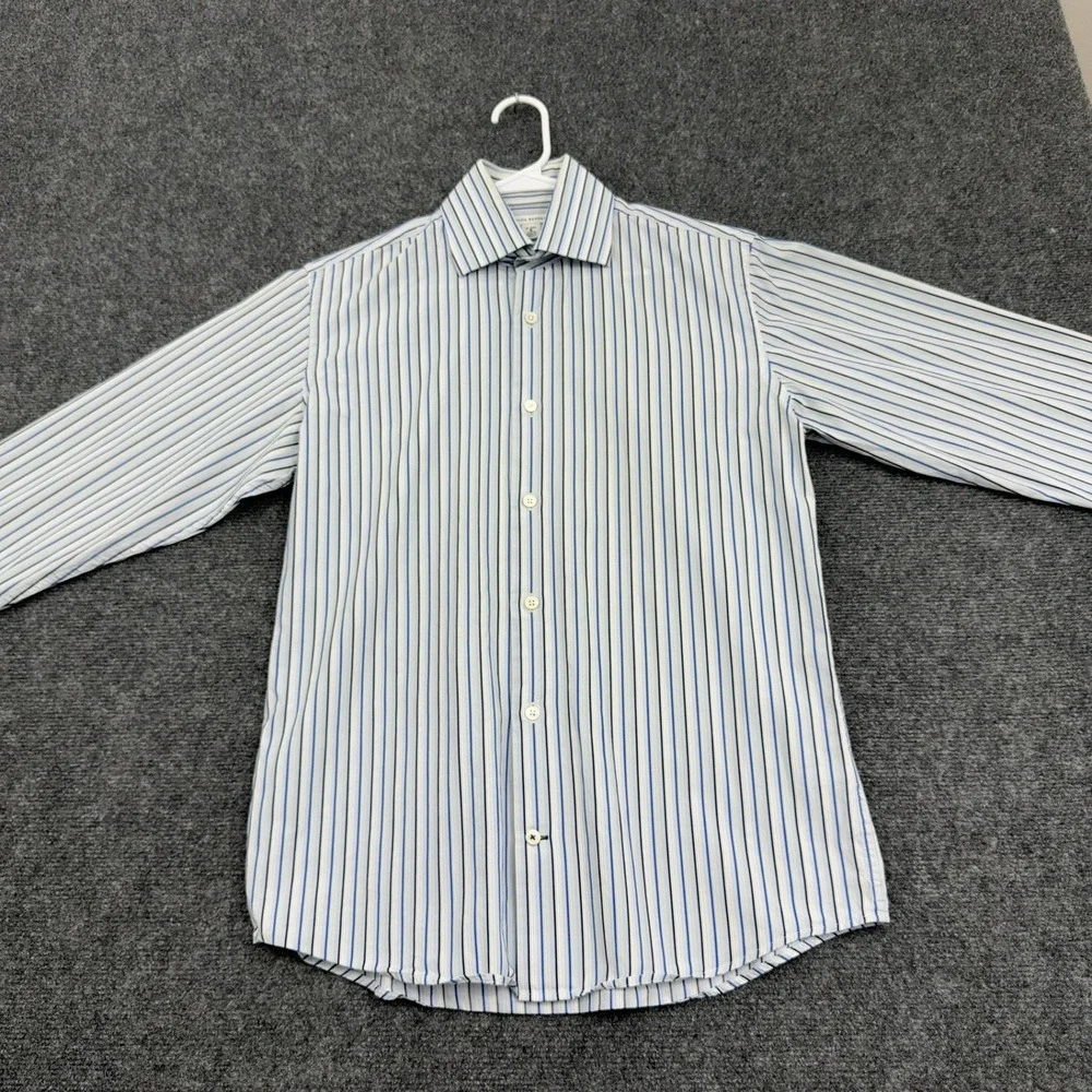 Banana Republic Shirt Mens S Blue White Cotton Striped Long Sleeve Button Down